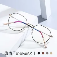 Designer glasses New glasses frame irregular flat light mirror female Korean version metal plain anti blue male
