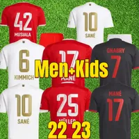 23 23 Lewandowski Sane Futbol Formaları Bayern 2022 2023 Futbol Gömlek Münih Hernandez Goretzka Gnabry Camisa de Futebol Top Erkek Çocukları Kit Üniformaları