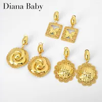 Dangle Earrings Diana Baby Jewelry Drop Dubai Gold Plated Frame Butterfly Plant Trendy Lady Boho Daily Wear Party Wedding Lover Gift