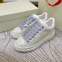 Designer Casual black crystal queen Shoes Sneakers Casual Shoes Espadrilles Sneaker Women's Flats Platform Shoes Leather Luxury Lace Up shoe 03