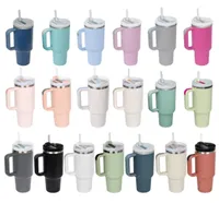 New 40oz Stainless Steel Tumblers Mugs With Silicone Handle Lid Straw 2nd Generation Big Capacity Travel Car Cups Outdoor Vacuum I1894324
