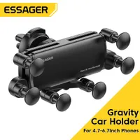 Cell Phone Mounts Holders Essager Car Phone Holder For iPhone 14 13 Pro Max Samsung Huawei Auto Air Vent Mount Holder Smartphone GPS Support Stand P230316
