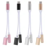 2 in 1 Charger Audio Type C Adapters Cables Earphone Headphones Jack Adapter Connector Cable 3.5mm Aux Headphone For Android Phones
