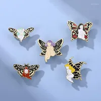 Brooches Butterfly Fairy Spirit Enamel Pins Custom Girl Moth Insect Lapel Badges Animal Natural Inspiration Jewelry Gift