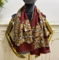 women square scarves cashmere material thin and soft print bear wine red color size 130cm 130cm8350641