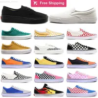 Cheaper Old Skool Canvas Shoes Men Women Running Sneakers White Black Pink Green Slip on Sports Chaussures Walking Jogging Outdoors