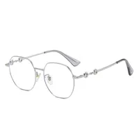 Designer glasses Titanium alloy small face female anti blue myopia glasses frame plain polygon ultra light 8807