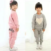 Clothing Sets Baby Boys And Girls Set Kids Clothes Toddler Long Sleeve Heart Print Tracksuit Harem Pants 2Pcs Outfits