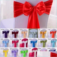 Party Decoration Satin Chair Sash Bow Ties For Banquet Butterfly Craft Er Decor Supplies Wholesales 19 Colors Drop Delivery Dhcjz