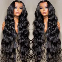 30inch Transparent 13x4 Body Wave Lace Front Wig PrePlucked Brazilian Frontal Human Hair Wigs For Women 4x4 Closure