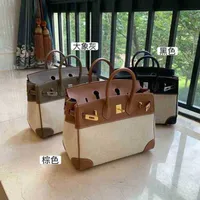 Designer Bags Birkin Handbags Have Logo Real Birkin25 Canvas 2023 Leather Womens Single Shoulder Handbag Messenger Bag frj