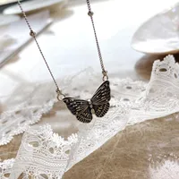 Chains 925 Sterling Silver Butterfly Necklace Female High Cold Wind Clavicle Chain Ins Fashion Personality