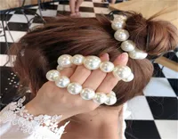 Hair Pins Woman Big Pearl Ties Fashion Korean Style clips band Scrunchies Girls Ponytail Holders Rubber Band Accessories 2211077050610