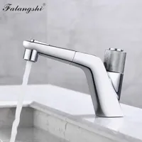 Bathroom Sink Faucets Basin Faucet Chrome Mixer Button Switch Washbasin Pull Out Water Taps Artistic WB1135