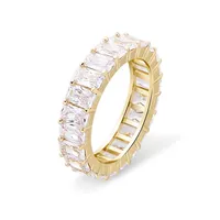 Women Wedding Rings Fashion 18K Gold Rhodium Plated Luxury Bling Rectangle Zircon Circle Hip Hop Rings270j