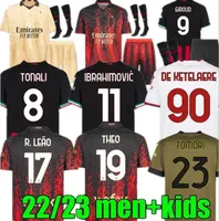 22 23 Giroud Soccer Jerseys Special-Edition 4th Ibrahimovic Football Shirt 2022 2023 Tonali Camiseta Maglia Theo Brahim R.Leao AC Milans Brahim Bramkarz Męs