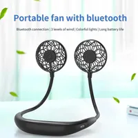 Portable hanging neck bluetooth fan with USB charging Gadgets267q