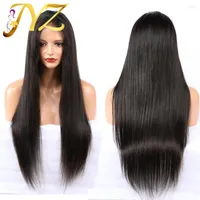Straight Lace Front Human Hair Wigs Bleached Knots Brazilian Remy Wig 13 4 With Baby For Women 130% Density