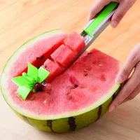 Werkzeuge Wassermelonenschneider Edelstahl Windmühle Design Cut Wassermelone Küchenzubehör Gadgets Salat Obst Slicer Cutter Tool Großhandel