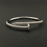 Full Diamond Bracelets Women Men 18k Gold Plated Bangle Bracelet Jewelry For Lover Gift no box230l