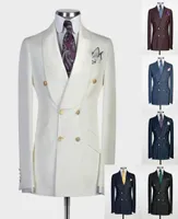 One Piece Business Plus Size Tuxedos Mens Pants Suits Double Brested Groom Wedding Prom Party Blazer Overcoat6479941