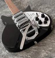 Promotion John Lennon 325 Short Scale Length 34 Inches 6 String Black Electric Guitar Bigs Tremolo Gloss Paint Fingerboard7666602