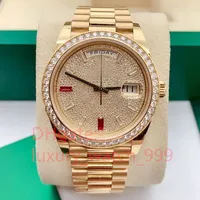 Men Women Watch Luxury 18K Gold Diamond Watch Multifunctional Date Adjustment Calendar High Quality Fully Automatic Mechanical Movement 228348 Full Diamond Dial