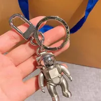 3D Stereo Astronaut Space Robot Letter Fashion Silver Metal Keychain Car Advertising Waist Key Chain Chain Pendant Accessories261E