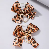Dangle & Chandelier Sexy Leopard Print Drop Earrings for Women Lovely Pearl Stone Heart Alloy Dangle Earring Y2K Party Jewelry
