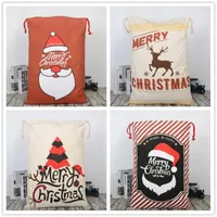 Christmas Decorations 2023 20pcs lot Gift Bag 50 70cm Red Santa Bags Cotton Claus Drawstring Canvas Stockings Wholesale
