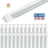 Estoque nos EUA - Luzes de tubo de LED de 4 pés T8 18W 20W 22W Smd2835 Bulbos fluorescentes de 4 pés de 4 pés 1200mm 85V -265V G13 LIGHTING LUZ