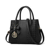 Luxury Embroidery Handbag Women PU Leather Bow Shoulder Bag Tassel Top-handle Bag Large Capacity Crossbody Bag Tote sac202n