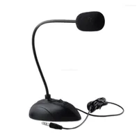 Microphones 3.5mm Plug- Gooseneck Wired Microphone Flexible Stand Mini Studio Dropship