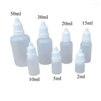 Storage Bottles 10 15 20 30 50ML Empty Plastic Squeezable Dropper Eye Liquid Refillable Bottle For Drops