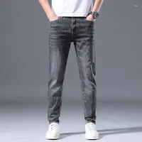 Men's Jeans Spring 2023 Men's Elastic Slim Fashion Straight Business Casual Denim Pants Classic Blue Trousers Brand Clothing