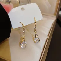 Dangle Earrings 2023 Senior Contracted Fine Crystal Drop Long Fashion Water Modelling Fresh Women Jewelry