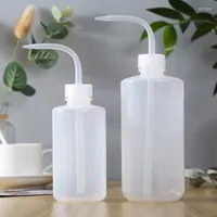 Watering Equipments 250 500ml Squeeze Long Curved Transparent Water Bottle Liquid Container Spray Flower Plant Pot Tools Reusable