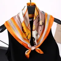 2023 Silk Scarf For Women Square Pashmina Shawls Wraps Thick Warm Hijab Luxury Design Winter Poncho Stoles Blanket