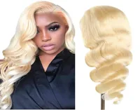 13x4 Lace Front Wig Human Hair Pre Plucked Brazilian body wave Wig For Women 613 Blonde 12inch 26inch3250303