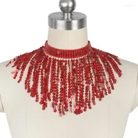 Stage Wear 11 Color Sequins Tassel Necklace For Dancer Costume Accessories Performance Belly Dance
