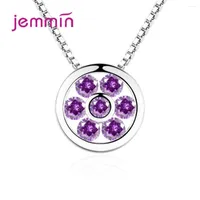 Pendant Necklaces 925 Sterling Silver Link Chain CZ Cubic Zirconia Classic Fashion Jewelry Women Party Engagement