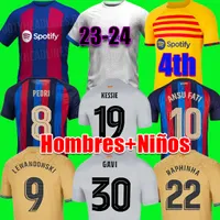 22 23 24 Jerseys de futebol Gavi Lewandowski Pedri Camisetas de Futbol 2022 2023 Ansu Fati Ferran Raphinha Barcelona Christensen Football Cirlat