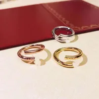 Classic 2021 high quality luxury nail ring with diamonds at the head and tail charm love original packaging gift box352m