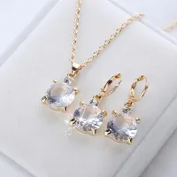 Necklace Earrings Set & 2023 Fashion Jewelry Elegant Rhinestones Crystal And For Women Accessories Wedding Engagement Girl Gift