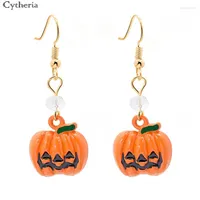 Stud Earrings Halloween Pumpkin Face Charms Acrylic Chain Drop Earring For Women Jewelry Accessories