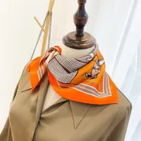 Top designer 100% silk silk crepe satin scarf 50 50com spring and summer wild lady ribbon various literary small ribbon scarf283J