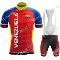 Racing Sets 2023 VENEZUELA Cycling Jersey Set Summer National Clothing Road Bike Shirts Suit Bicycle Bib Shorts MTB Wear Ropa