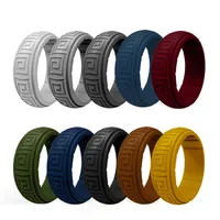 10pack Fashion newest style silicone ring 10 colors group Rubber Wedding Bands men's sport wear209c