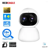 Zoom1080P PTZ Dual Lens Wireless Wifi IP Camera 2MP Ai Auto Tracking Face Recognition Indoor Home Security Cameras