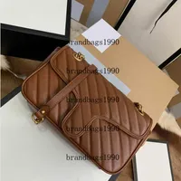 Gold Brown Classic Designer Genuine Leather Handbag newest Color Bag women Fashion date code serial number marmont Bags whole 213F